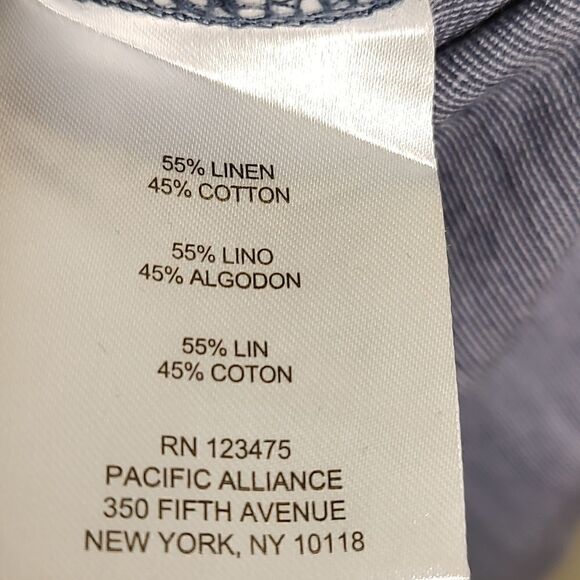 Ellen Tracy Gold Tasseled Half Zip Sleeveless Linen Blend Blouse Top Size Small - Picture 4 of 10